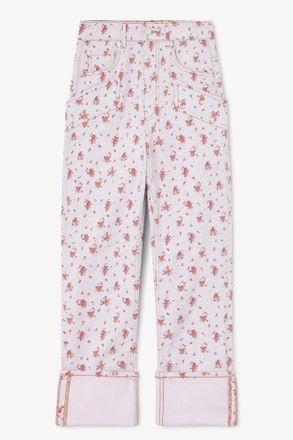 Ganni Peachskin Capri Slim Jeans in Printed Denim - Size 24W/33L Organic Cotton