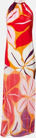Cala de la Cruz Accasia floral halterneck maxi dress