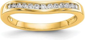 Diamond2Deal 14k Gold Lab Grown Diamond Wedding Band Ring 1/5Ct Clarity- VS Color- G-H