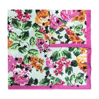 Kenzo Silky Scarves, unisex, Multicolor, Size: ONE SIZE Floral Small Square in Silk