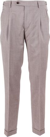 Berwich Grey Tailored Pleated Tapered Straight-Leg Pants