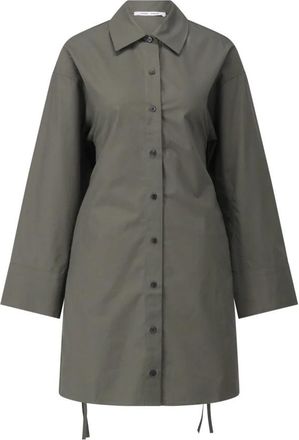 Sams&oslash;e & Sams&oslash;e Casual Overhemdjurk met Achterdetail - Dames - Shirt Kleedjes - Groen - XL - Katoen - Kleedjes