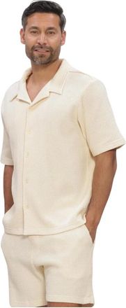 Shiwi Overhemden, Heren, Beige, L, Dean Waffle Structure Shortsleeve
