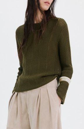Mango Open Stitch Sweater in Khaki Green at Nordstrom, Size X-Small
