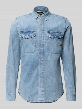 G-Star Slim Fit Freizeithemd aus reiner Baumwolle Modell Marine in Jeansblau, Gr&ouml;&szlig;e XXL
