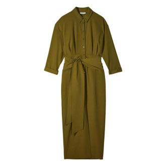 Patrizia Pepe Vestido Camisero Largo - Dresses - Mujer - Verde - S