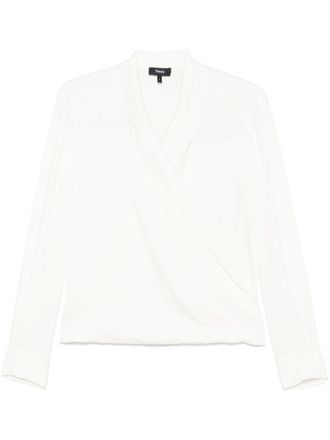 Theory Blusa con revers a lancia - Bianco