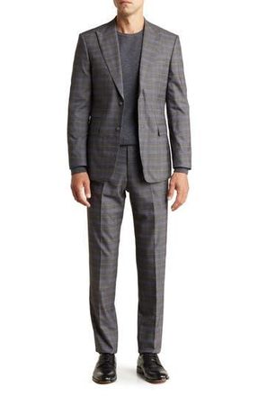 English Laundry Trim Fit Plaid Two-Button Suit in Gray at Nordstrom Rack, Size 36Regular