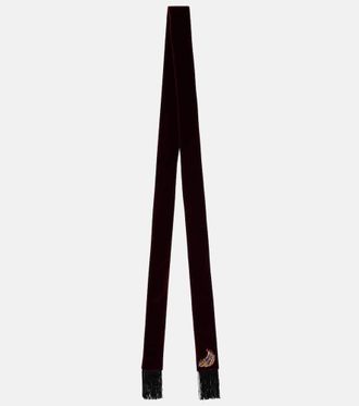 Etro Embellished paisley cotton velvet scarf