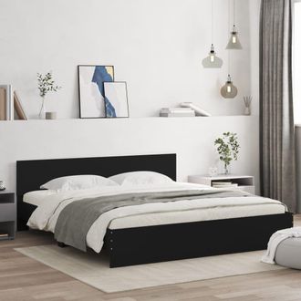 Berkfield Home Bed Frame without Mattress Black 180x200 cm Super King