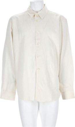 Our Legacy White Vertical Stripe Viscose-Blend Shirt