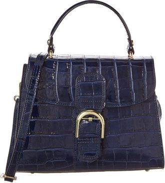 Persaman New York Niamh Croc-Embossed Leather Satchel