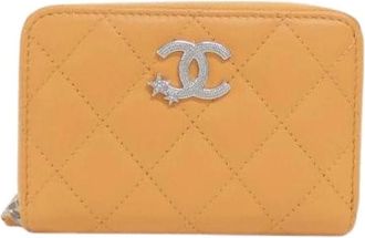 Chanel Pre-owned Wallets, female, Orange, Size: ONE SIZE Pre-owned Ap3728 Lambskin Coin Case