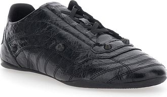 Balenciaga Mens Sneakers City Black Leather Trainers