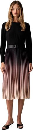 DKNY Ombr&eacute; Pliss&eacute; Jurk met Riem - Dames - Casual kleedjes - Veelkleurig - S - Polyester - Kleedjes