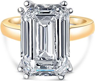 Pompeii3 Certified 11.78CT Emerald Cut Diamond Engagement Ring 14k Gold Lab Grown