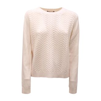 Max Mara Cluny Sweater - Dames - Ronde hals truien - Wit - L - Wol - Truien & Vesten