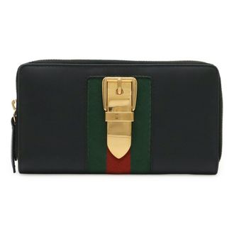 Gucci Black Green Red Color Leather Coin Purse/Coin Case (Pre-Owned)