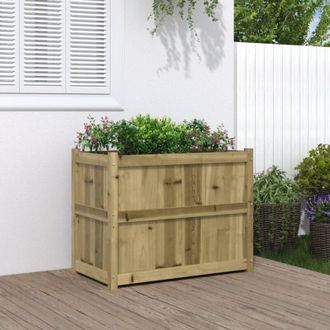 vidaXL Jardinera De Madera De Pino Impregnada 90x50x70 Cm Vidaxl