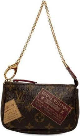 Louis Vuitton Pre-owned Mini Pochette Accessoires - Dames - Vintage Handtas - Bruin - ONE Size - Leer - Vintage