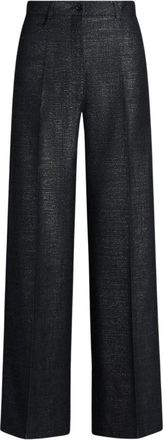 Kiton Tailored Wool Broeken - Dames - Wijde Broeken - Blauw - XS - Wol - Broeken