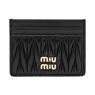 Miu Miu Matelass&eacute; Nappa Leather Card Holder - female - Miu Miu - Wallets & Cardholders - Black - ONE SIZE - Accessories