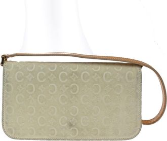 Celine C Macadam Shoulder Suede Beige Suede Handbag (Pre-Owned)
