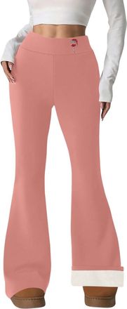 Generic Ladies Joggers, Fleece Lined Leggings Women Flared Thermal Legging High Waist Yoga Pants Winter Trousers Running Hiking Gym Legging Soild Color Ladies