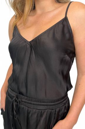 River + Sky Satin Cami In Black