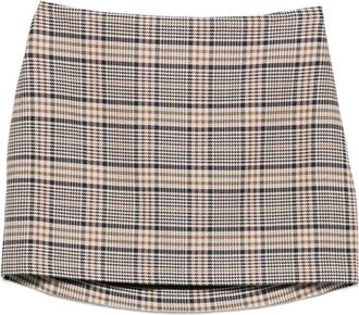 Anine Bing Tierra Skirt - Beige And Navy Checks