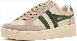 Gola Womens Superslam Blaze Sneaker In Gold/ Evergreen/ Leopard