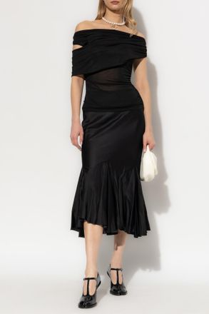 Blumarine Draped Top, Womens, Black