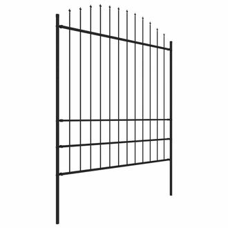 Berkfield Home Garden Fence with Spear Top Steel in Black