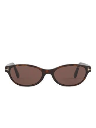 Tom Ford Eyewear Chloe zonnebril met ovalen montuur - Bruin