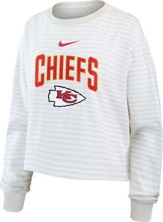 Nike Kansas City Chiefs Primetime Nike Womens Cropped Long-Sleeve T-Shirt in White | 05KV0CEB7G-PFN