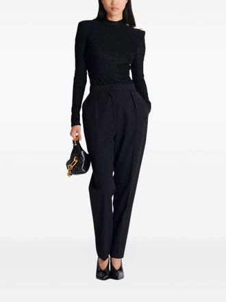 Balmain Womens Monogram High-neck Top - Black viscose - Size EU 40 (Womens)