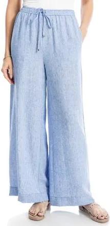Max Studio Crinkled Drawstring Waist Pants in Chambray at Nordstrom Rack, Size X-Small