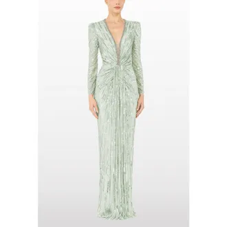 Jenny Packham Darcy Sequin-Embellished Dress in Eau Du Nil at Nordstrom, Size 12 Uk