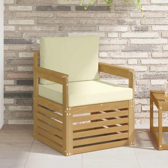 vidaXL Vidaxl 2 Pezzo Set Di Divani Da Esterno Poliestere Bianco E Crema