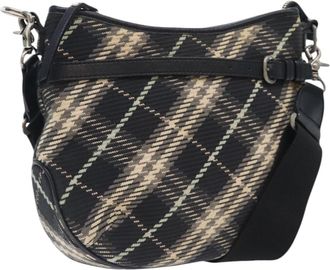 Burberry Nova Check Black Canvas Shoulder Bag (Pre-Owned)