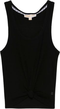 Michael Michael Kors fine-ribbed tank top - women - Viscose/Elastane - M - Black