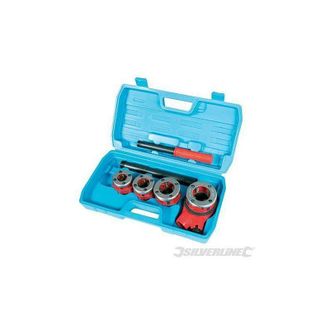 Silverline Kit di filiere per tubi 5 p.zi 1/2, 3/4, 1 e 1 1/4 bspt