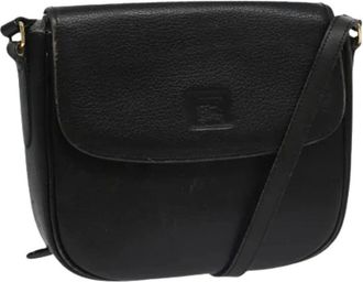 Burberry Pre-owned Cross Body Bags, female, Black, Size: ONE SIZE Pre-owned Leather Shoulder Bag