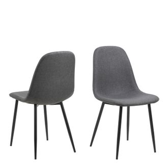 Furniture To Go Celia Dining Chair in Light Grey Set of 4 in Dark Grey