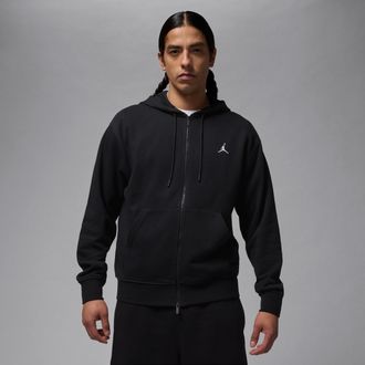 Nike Jordan Mens Jordan Brooklyn Fleece Full-Zip Hoodie in Black | FV7291-010