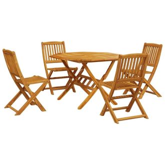Berkfield Home 5 Piece Folding Garden Dining Set Solid Wood Acacia in Brown
