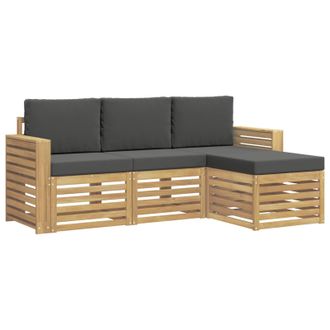 vidaXL Conjunto De Sof&aacute;s De Exterior 4 Pcs Blanco Y Antracita Vidaxl