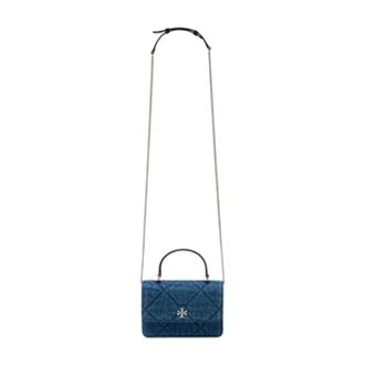 Tory Burch Tory Burch, Cross Body Bags, female, Blue, Size: ONE SIZE Kira Diamond Mini Top Handle Purse