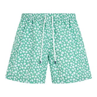 Fedeli Beachwear, male, Green, Size: 2XL Floral-print Swim Shorts