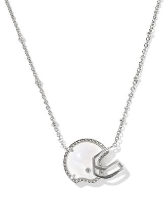 Kendra Scott Womens Football Helmet Short Pendant Necklace In Silver Ivory